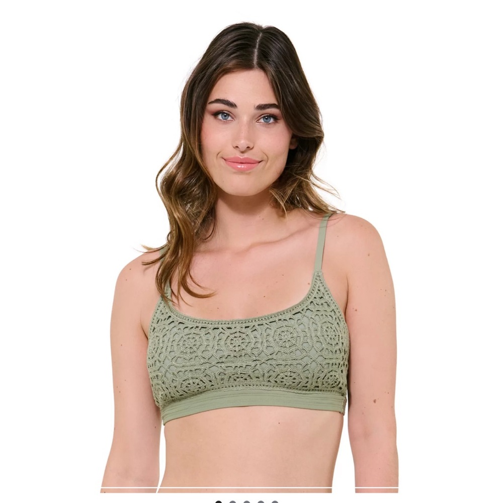 Sage Green Textured Bandeau with Stretchy Fit
